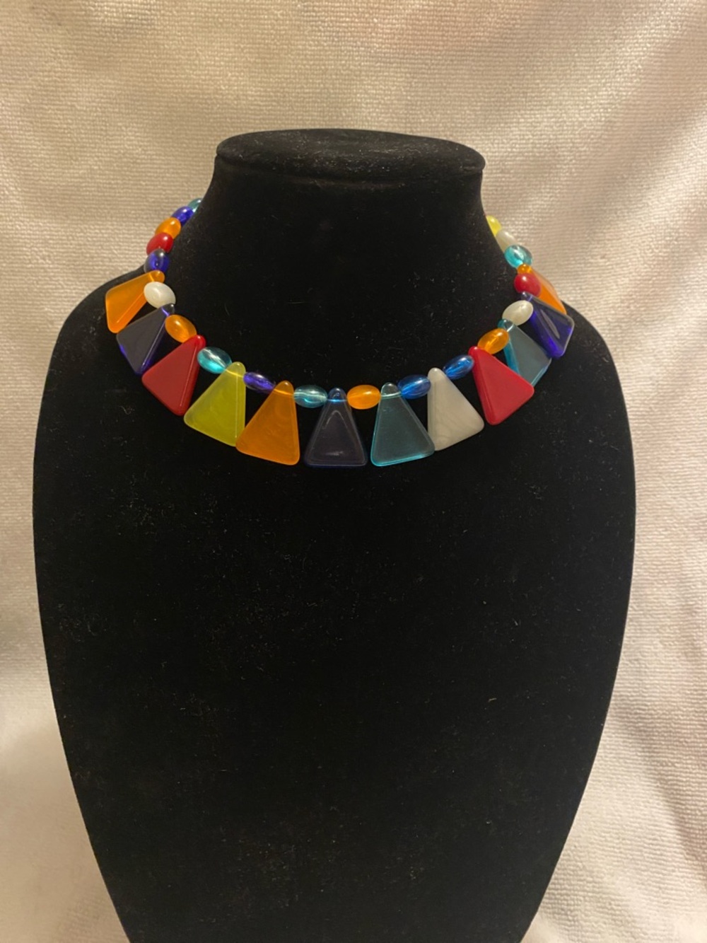 Multicolor Triangle Bead Choker Necklace